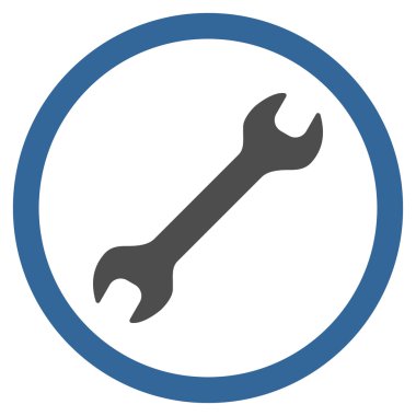 İngiliz anahtarı düz yuvarlak vektör simgesi