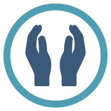 Alkış eller düz yuvarlak vektör simgesi