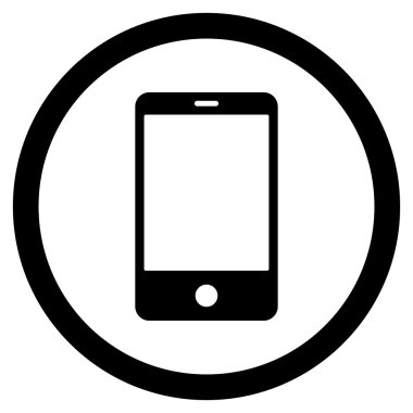 Smartphone düz yuvarlak vektör simgesi