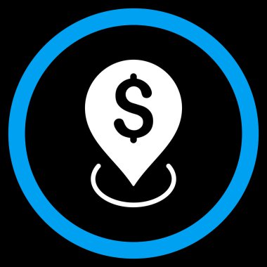 Banka yerleşim düz yuvarlak vektör simgesi