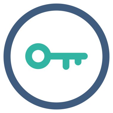 Anahtar düz yuvarlak vektör simgesi