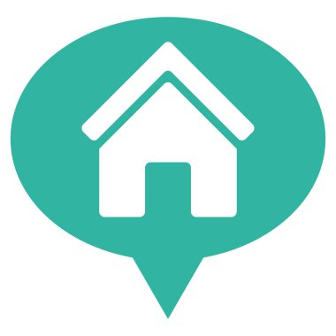 Ev bilgi balon düz vektör simgesi