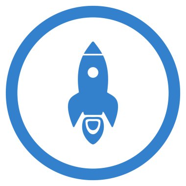Roket Başlat düz yuvarlak vektör simgesi