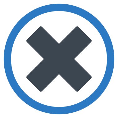 X-Cross düz yuvarlak vektör simge Sil