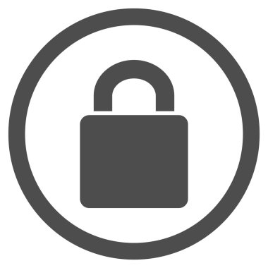 Kilit düz yuvarlak vektör simgesi