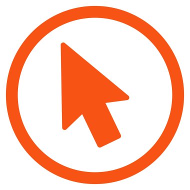 Fare işaretçisini düz yuvarlak vektör simgesi