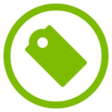 Etiketi düz yuvarlak vektör simgesi