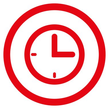 Zaman düz yuvarlak vektör simgesi