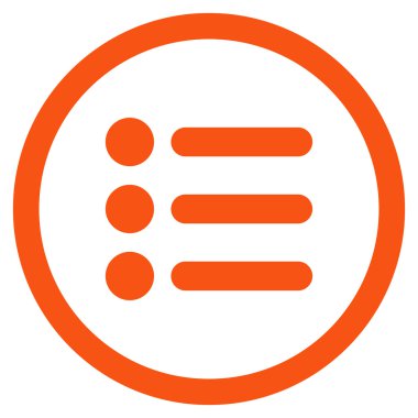 Öğeleri düz yuvarlak vektör simgesi