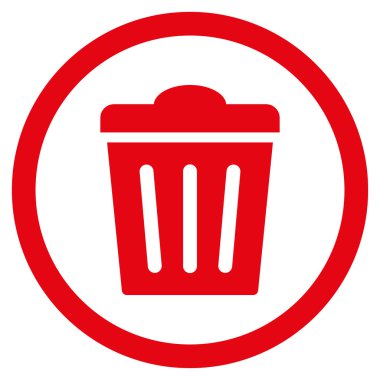 Çöp Can düz yuvarlak vektör simgesi