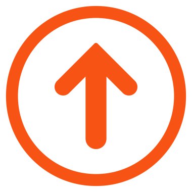 Düz yukarı ok vektör simge yuvarlak