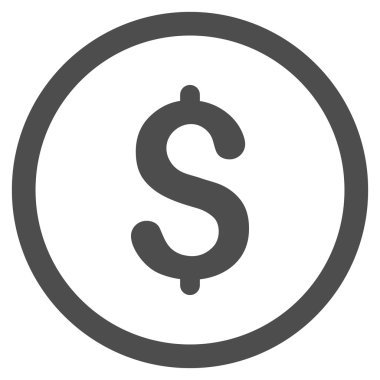 Doları düz yuvarlak vektör simgesi