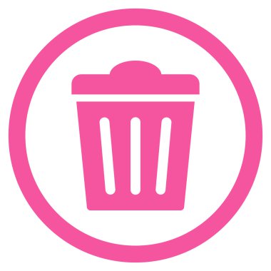 Çöp Can düz yuvarlak vektör simgesi