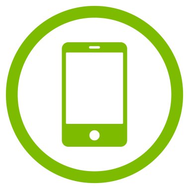 Smartphone düz yuvarlak vektör simgesi