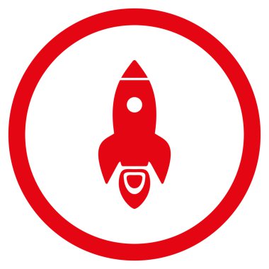 Roket Başlat düz yuvarlak vektör simgesi