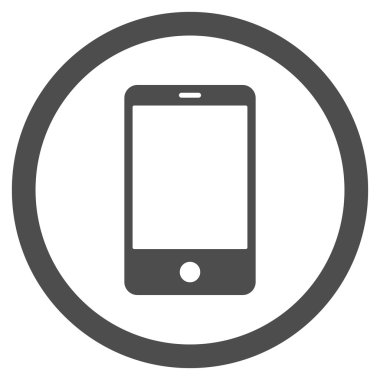 Smartphone düz yuvarlak vektör simgesi