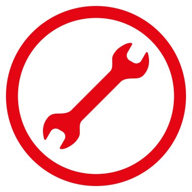 İngiliz anahtarı düz yuvarlak vektör simgesi