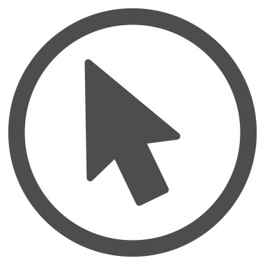 Fare işaretçisini düz yuvarlak vektör simgesi