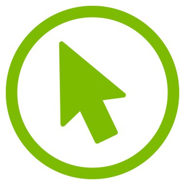 Fare işaretçisini düz yuvarlak vektör simgesi