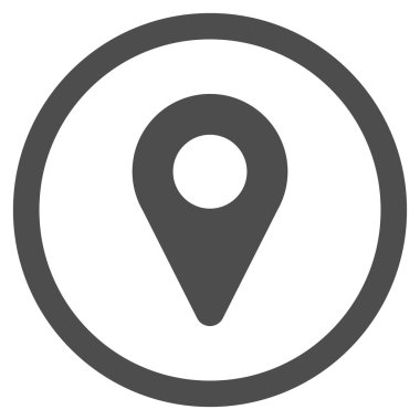 Harita işaretleyici düz yuvarlak vektör simgesi