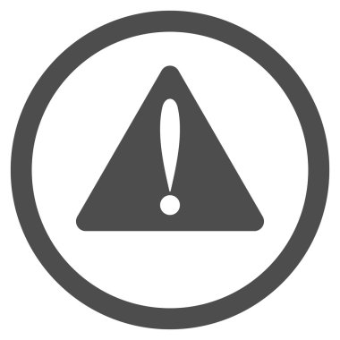 Uyarı hata düz yuvarlak vektör simgesi