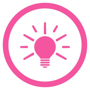 Ampul düz yuvarlak vektör simgesi