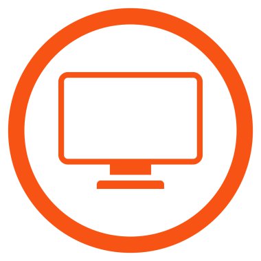 Monitör düz yuvarlak vektör simgesi