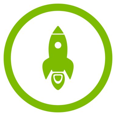 Roket Başlat düz yuvarlak vektör simgesi