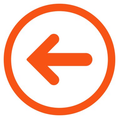 Ok sol düz vektör simge yuvarlak