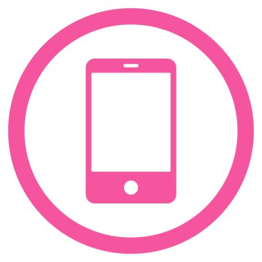 Smartphone düz yuvarlak vektör simgesi