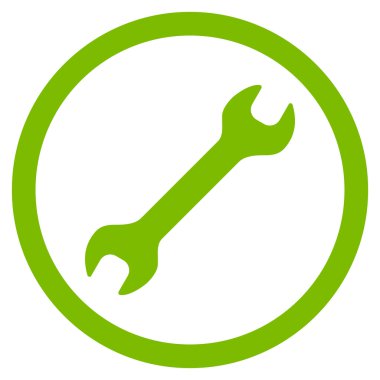 İngiliz anahtarı düz yuvarlak vektör simgesi