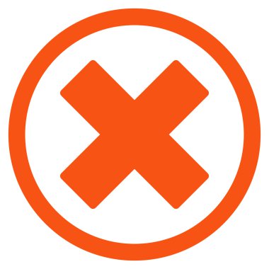 X-Cross düz yuvarlak vektör simge Sil