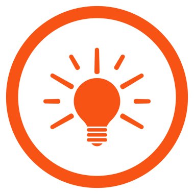 Ampul düz yuvarlak vektör simgesi