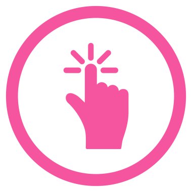 Düz yuvarlak vektör simgesini tıklatın