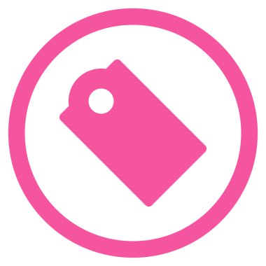 Etiketi düz yuvarlak vektör simgesi