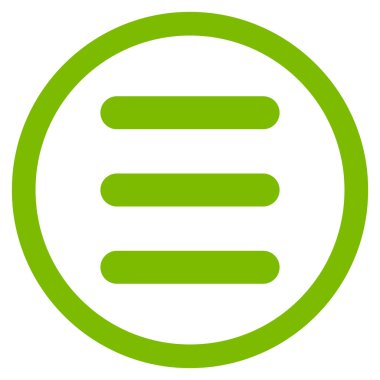 Menü düz yuvarlak vektör simgesi