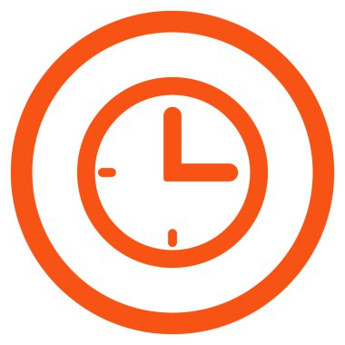 Zaman düz yuvarlak vektör simgesi