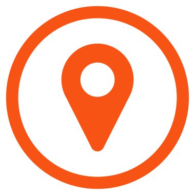 Harita işaretleyici düz yuvarlak vektör simgesi