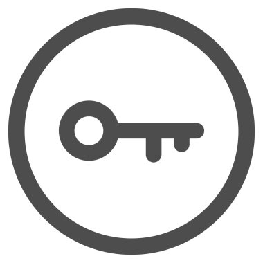 Anahtar düz yuvarlak vektör simgesi