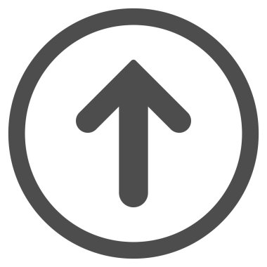 Düz yukarı ok vektör simge yuvarlak