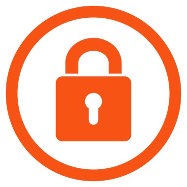 Kilit anahtar deliği düz yuvarlak vektör simgesi