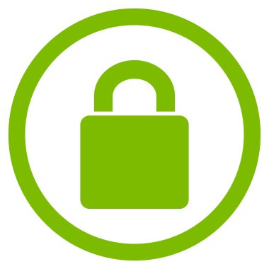 Kilit düz yuvarlak vektör simgesi