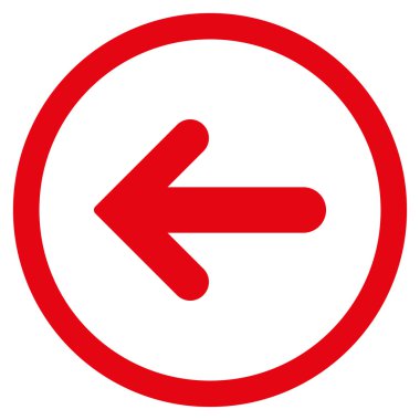 Ok sol düz vektör simge yuvarlak