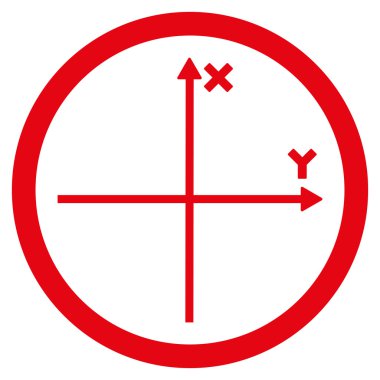 Kartezyen EksenDüz Yuvarlak Vektör Simgesi