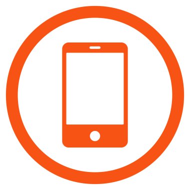 Smartphone düz yuvarlak vektör simgesi