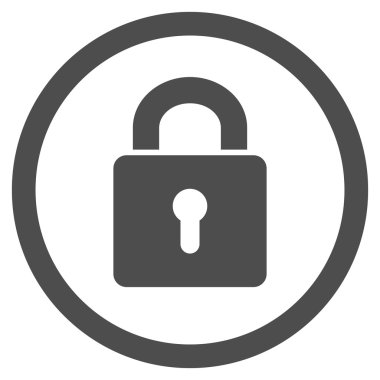 Kilit anahtar deliği düz yuvarlak vektör simgesi