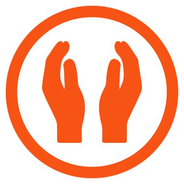 Alkış eller düz yuvarlak vektör simgesi