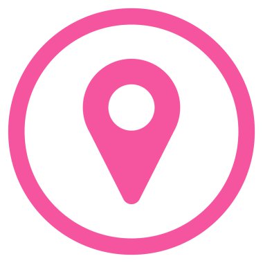 Harita işaretleyici düz yuvarlak vektör simgesi