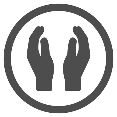 Alkış eller düz yuvarlak vektör simgesi