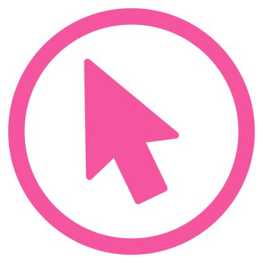 Fare işaretçisini düz yuvarlak vektör simgesi